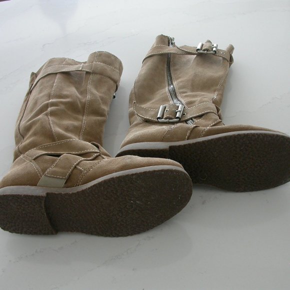 Tan Soft Suede Boots - Picture 2 of 7